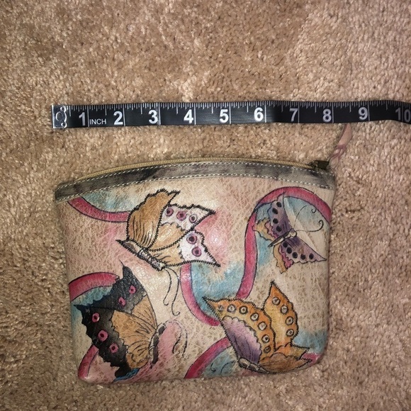 Emily Ann of Boca Raton Handmade Leather Clutch with Butterflies 8x6 - Picture 5 of 10